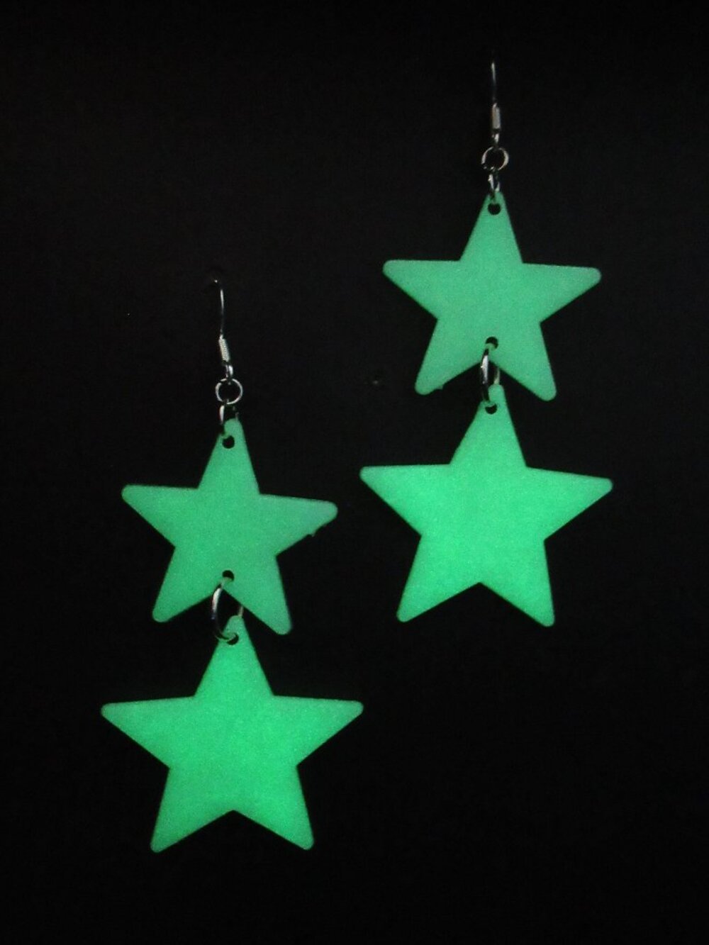 Glow in the dark star earrings